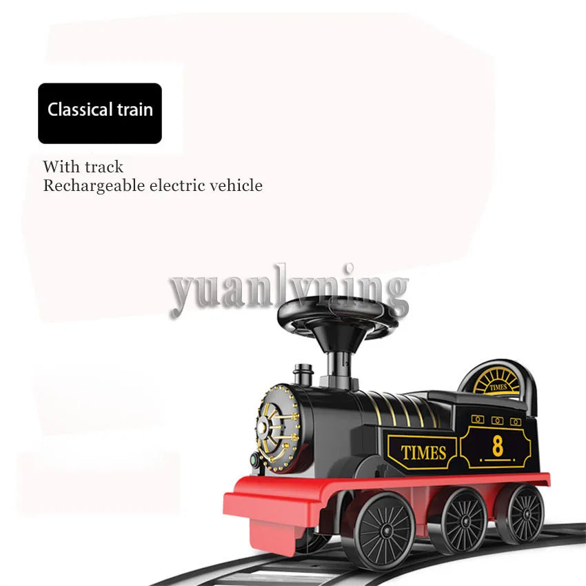 Child Electric Train Riding Toy with Rail Car Set – Perfect Christmas Gift for Kids - SweetPeaShop