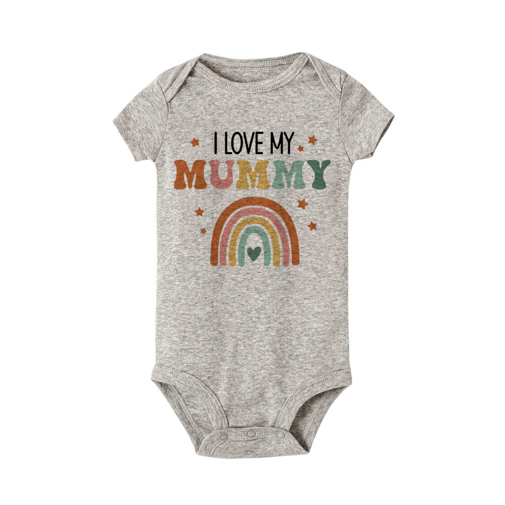 I Love Mummy & Daddy Rainbow Printed Newborn Baby Bodysuit - SweetPeaShop Exclusive