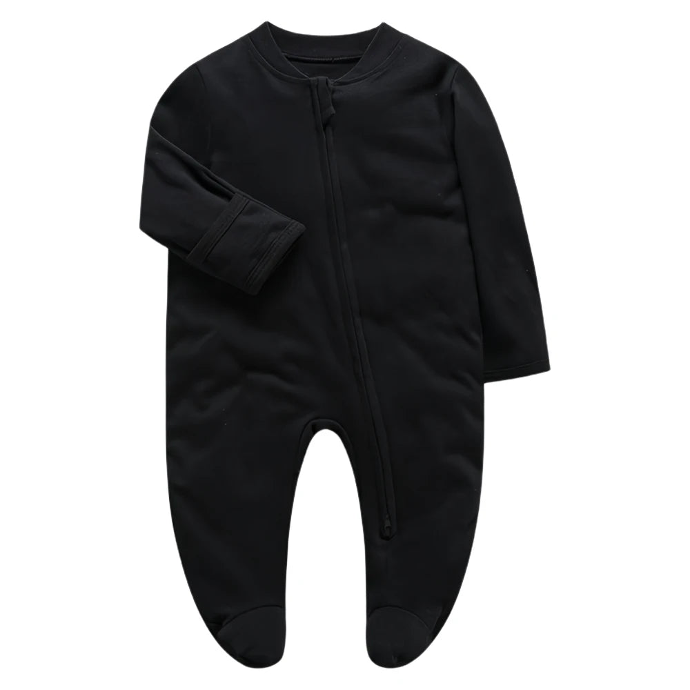 Newborn Baby Footed Sleepwear - Soft Cotton Zipper Pajamas for Infants - SweetPeaShop