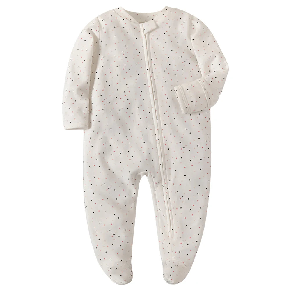 Newborn Baby Footed Sleepwear - Soft Cotton Zipper Pajamas for Infants - SweetPeaShop