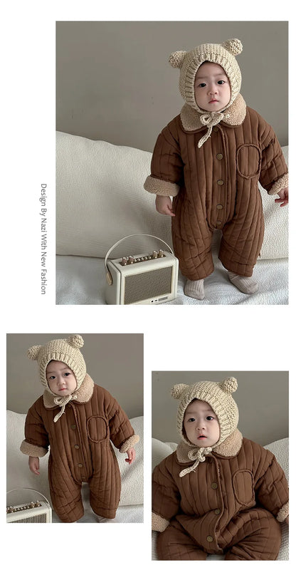 Winter Baby Plush Bodysuit – Cozy and Warm Jumpsuit for Boys & Girls