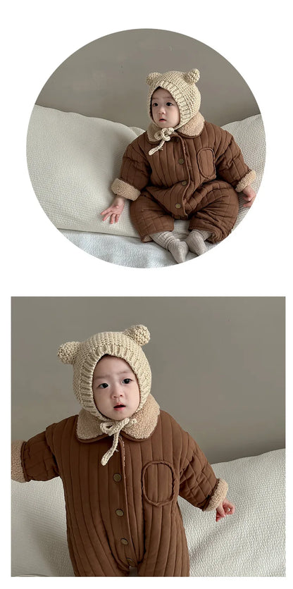 Winter Baby Plush Bodysuit – Cozy and Warm Jumpsuit for Boys & Girls