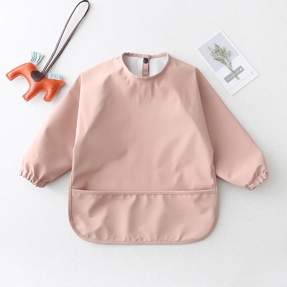 Long-Sleeve Waterproof Baby Bib with Pocket – SweetPeaShop Exclusive